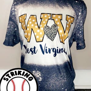 West Virginia gebleicht Tshirt / wv Shirt / Geschenk für sie West Virginia polka dot / fast Zuhause Bild 2