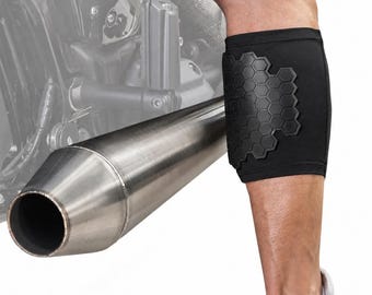 BurnJacket Original Motorcycle Exhaust Leg Guard: Dual Layer Protection (12.5-16.5 Inch Calf)