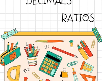 Mathe-Arbeitsblätter für die 6 Brüche, Dezimalzahlen & Ratios Paket | Druckbarer Rückblick mit Lösungsschlüssel