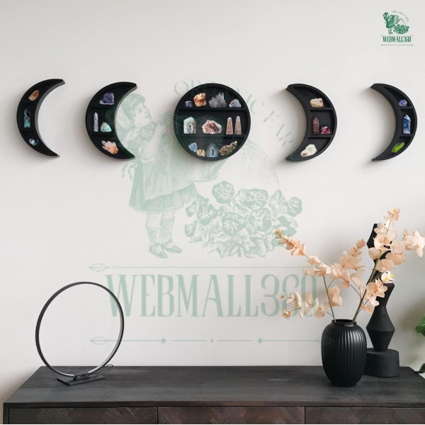 Wooden Moon Phase Shelf Set - Etsy