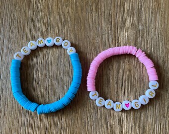 Jecdfs Braccialetti per Rivelazione del Genere - 30 pz Team Boy e Team Girl - Gadget per Baby