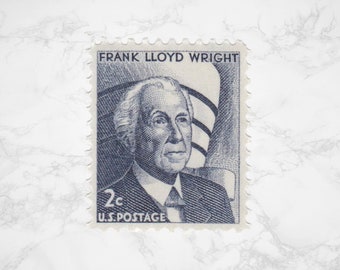 Ongebruikte Vintage Postzegel, 1966 2c Frank Lloyd Wright, Scrapbooking Ephemera, Wedding Postage Personalisatie