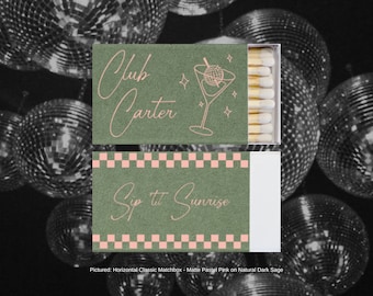 Customizable Club Disco Matchbox Template, Wedding Party Favor, Personalized Downloadable Matchbook Design