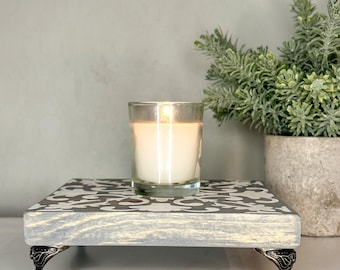 Boho Display Tray, Wood Riser, Decorative Tray, Wood Candle Stand, Wood Display Stand, Soap Dispenser Tray, Display Tray, Decorative Stand