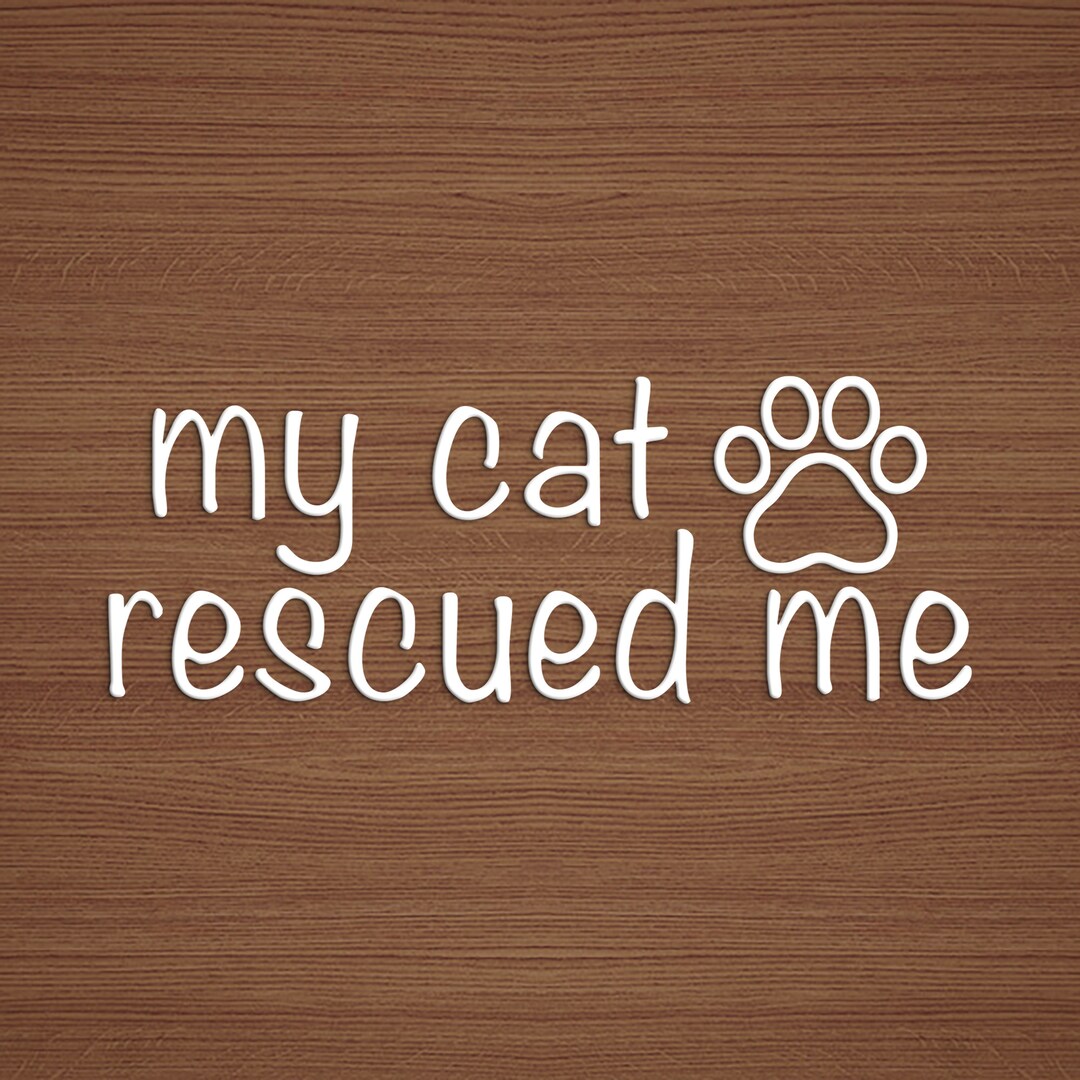 My Cat Rescued Me Vinyl Sticker, Cat Lover Decal - Etsy