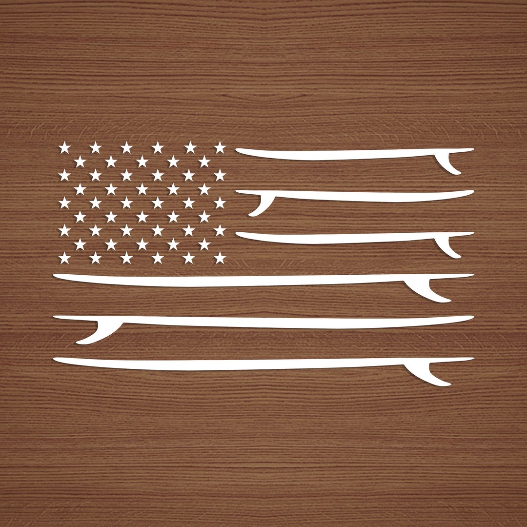 American Flag Surfboard Vinyl Sticker, USA Flag Surfing Decal Etsy