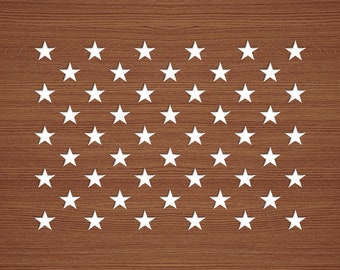 50 Stars Vinyl Sticker, American Flag Stars Window Decal