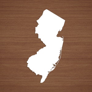 New Jersey State Vinyl Sticker, State of NJ Window Decal