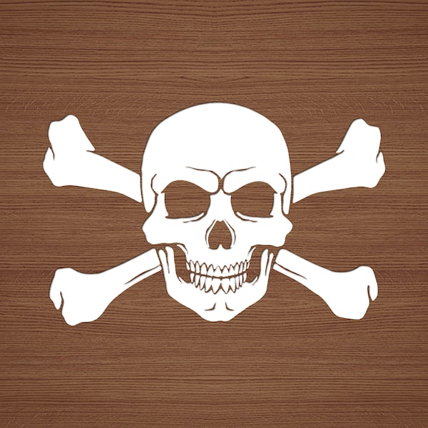 Skull & Crossbones Vinyl Sticker, Window Decal, Multiple sizes and colors available