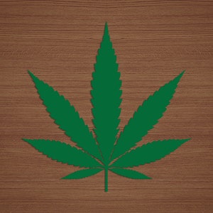 Pot Leaf Vinyl Sticker, Marijuana Plant Decal