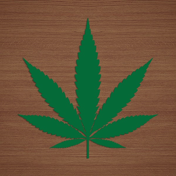 Pot Leaf Vinyl Sticker, Marijuana Plant Decal