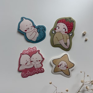 sonny angel and kewpie stickers - die cut laminated vinyl stickers - cute planner and journal matte vinyl  stickers