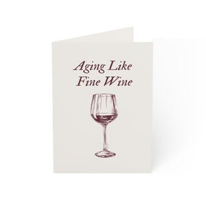Set di eleganti biglietti di auguri per il compleanno / Invecchiamento come il buon vino / Confezione di biglietti per festeggiamenti importanti, inviti per feste unici, biglietti ricordo
