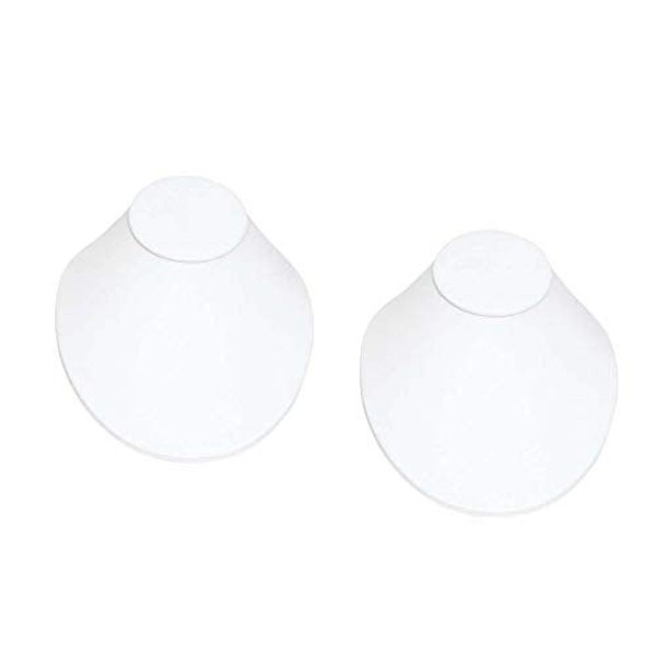 Low Profile Necklace Bust Jewelry Display White (Pack of 2)