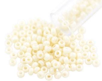 Miyuki Round Rocaille Seed Bead 8/0 Opaque Luster White