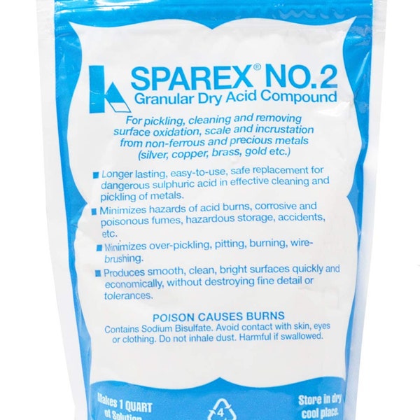 10 Oz No 2. Sparex Granular Dry Acid Compound for Jewelry Making Pickling Metal Cleaning Oxidation