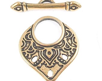Gold Temple Toggle Clasp, TierraCast Findings, Decorative Clasp, 1 Set