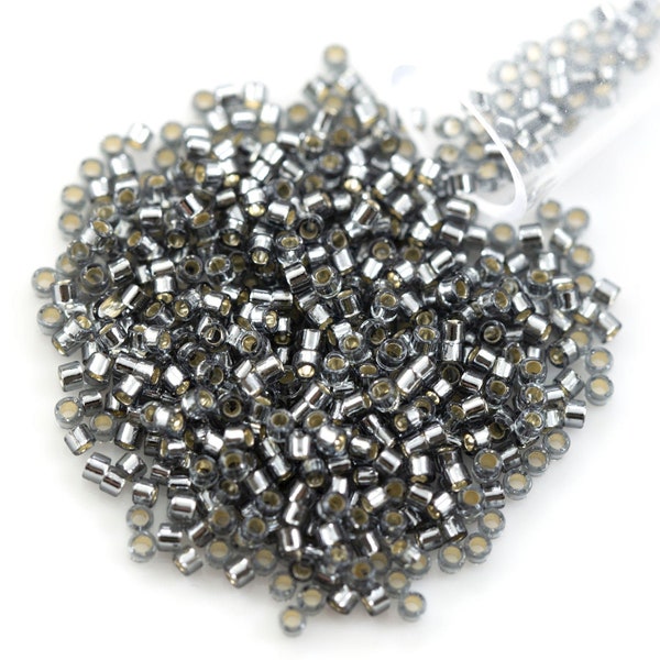 Miyuki Delica Seed Bead 11/0 Silver Lined Pewter