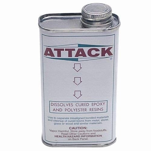 8 Oz Attack Epoxy Adhesive Removal Solvent for Metals Stones Glass Wood Glue  Removing Residue Dissolving Jewelry Cleaning Solution 49-1236 