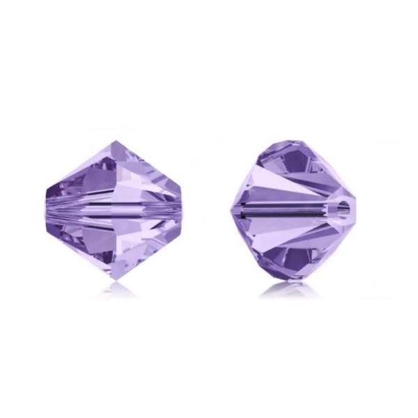 100pcs Authentic Preciosa 3mm (0.12 Inch) Small Faceted Bicone Crystal Beads Tanzanite Compatible with Swarovski Crystals 5301/5328 Pre-B326