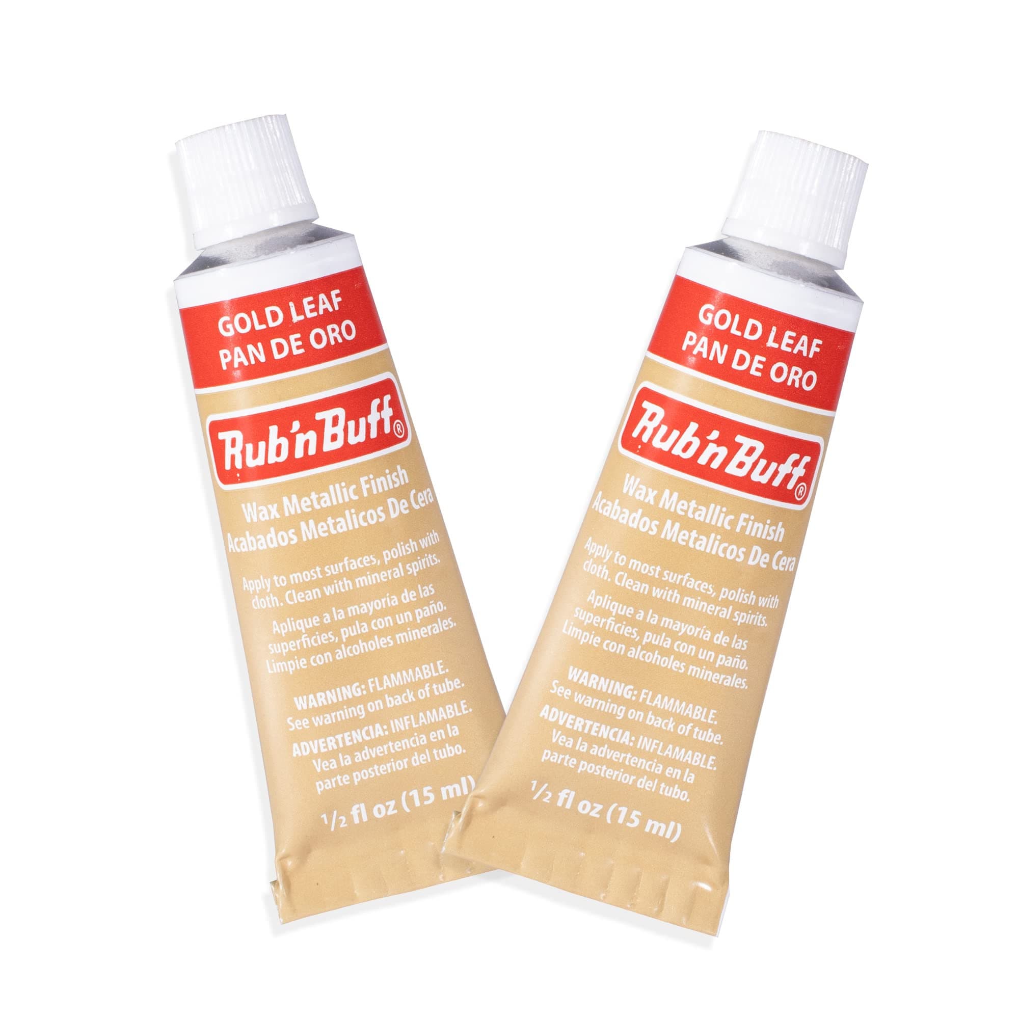 Rub n Buff Wax Metallic Gold Leaf, Rub and Buff Finish, 0.5-Fluid Ounce,  Pixiss Blending and Application Tools for Applying Gold Leaf Paint 