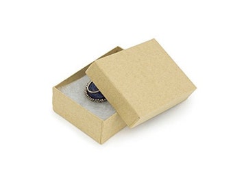 3" x 2" x 1" Kraft Paper Cotton Filled Jewelry Gift Box #32 (Case of 100)