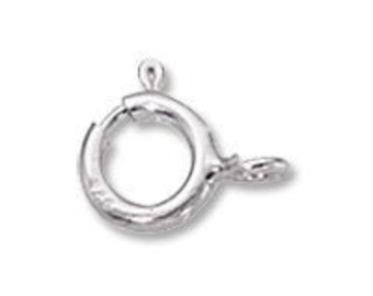 Spring Ring Clasp 6mm w/Open Ring Sterling Silver (1-Pc)