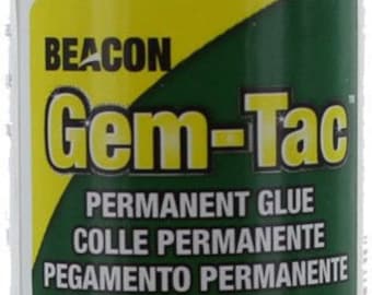 Beacon Gem-tac Permanent Adhesive Glue 4 Oz. for Gems Sequins Rhinestones Crafts