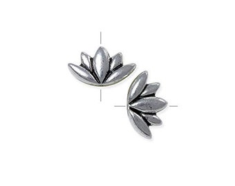 TierraCast Lotus Bead 7x12mm Pewter Antique Silver Plated