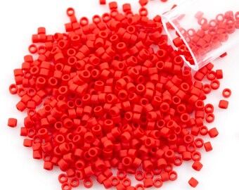 Miyuki Delica Seed Bead 11/0 Matte Red Opaque