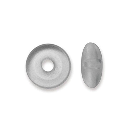 Beadalon Bead Bumpers, Oval Silicone Spacers 2mm, 50 Pieces, Silver