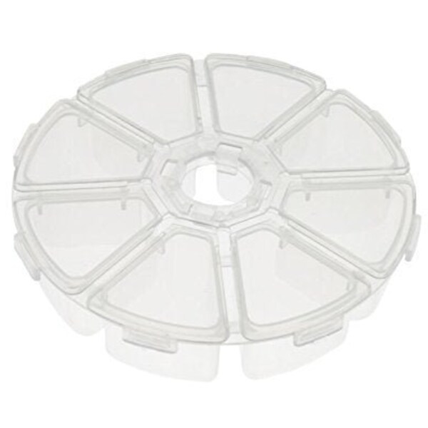 8-Compartment Clear Plastic Round Jewelry Organizer