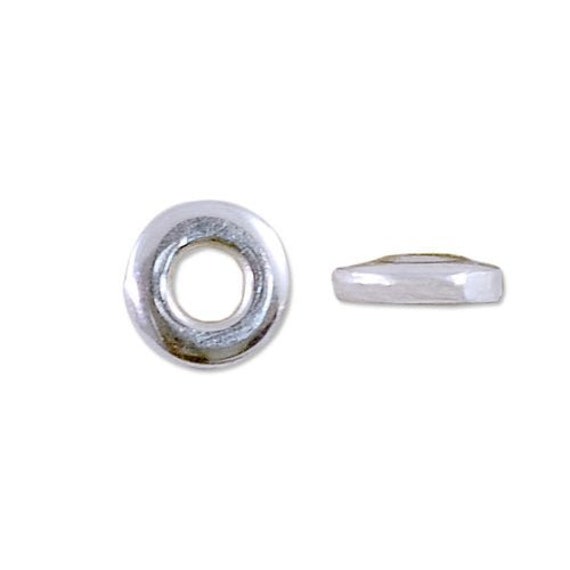 Flat Spacer Bead 3.7x1mm Sterling Silver (1-Pc)