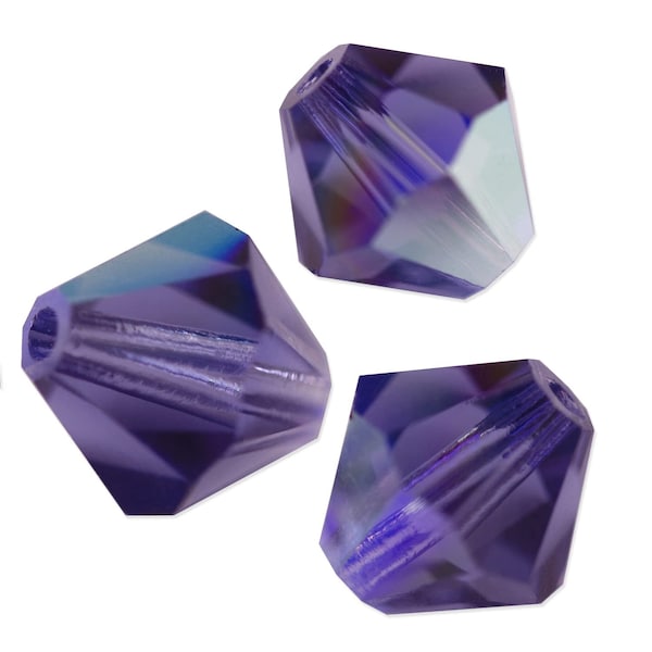 Preciosa Crystal Bicone Bead 6mm Tanzanite AB (Package of 40)