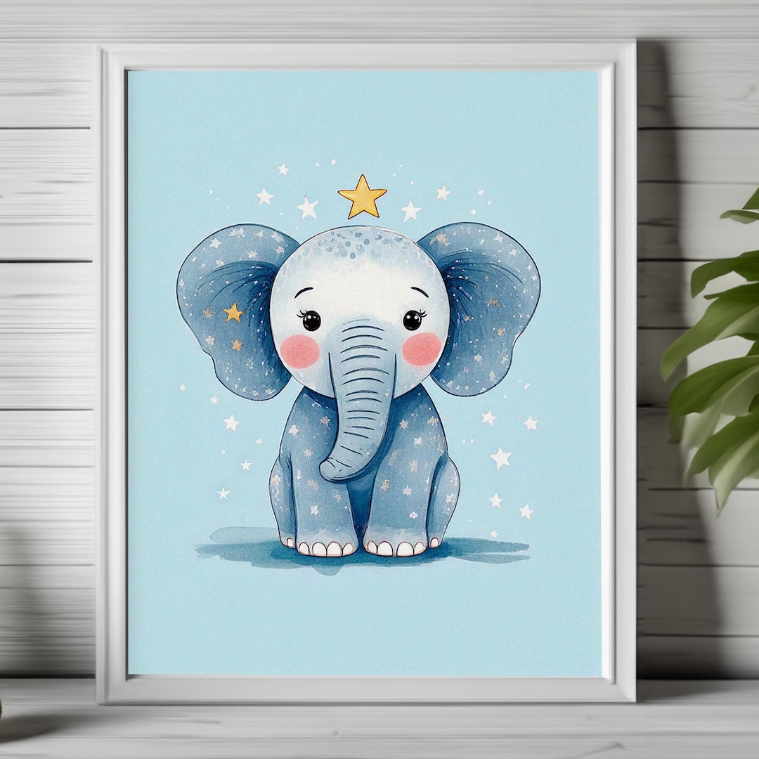 Baby Elephant Nursery Art, Art for Nursery, Pastel Wall Art, Baby Room ...