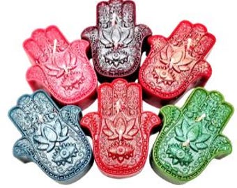 Hamsa Shaped Solid Beeswax Candles - Handmade