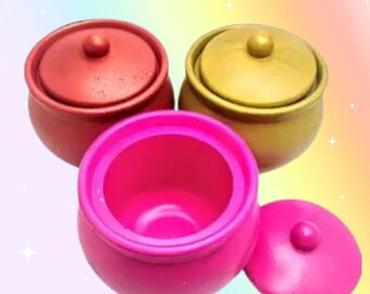Cauldron Jars - handmade and painted