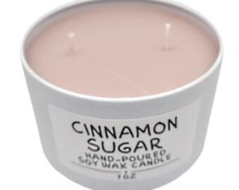Cinnamon & Sugar scented soy wax candle with lid