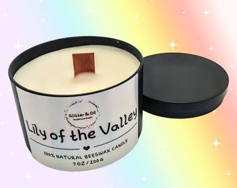 Lily of the Valley Scented Beeswax Candle with lid