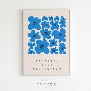 Impresión de progreso sobre perfección, decoración inspiradora de oficina, decoración motivacional bohemia para el aula, póster de afirmación positiva, impresión DESCARGABLE