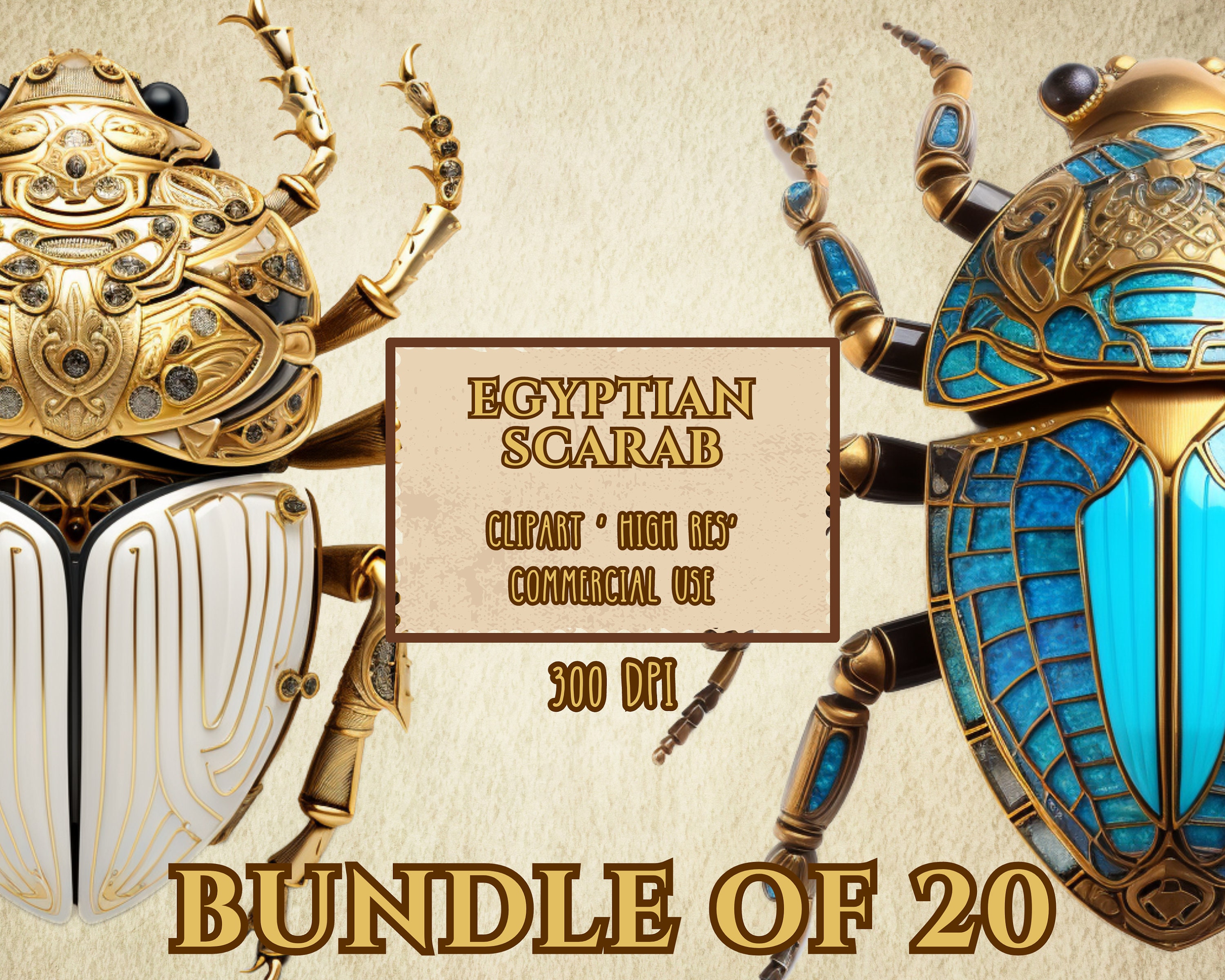 Ägyptischer Skarabäus-Bundle mit 20 Clip-Art-Skarabäen aus dem alten Ägypten mit hoher Auflösung und transparentem Hintergrund mit 300 DPI im PNG-Format