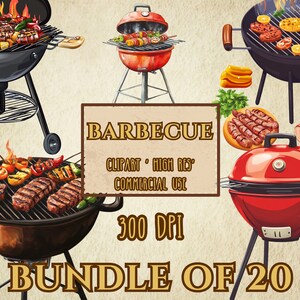 Barbecue Clip Art Bundle Of 20 High Resolution 300 DPI PNG Files Transparent Background