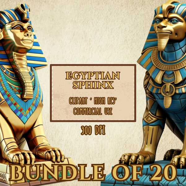 Egyptian Sphinx Bundle Of 20 Clip Art