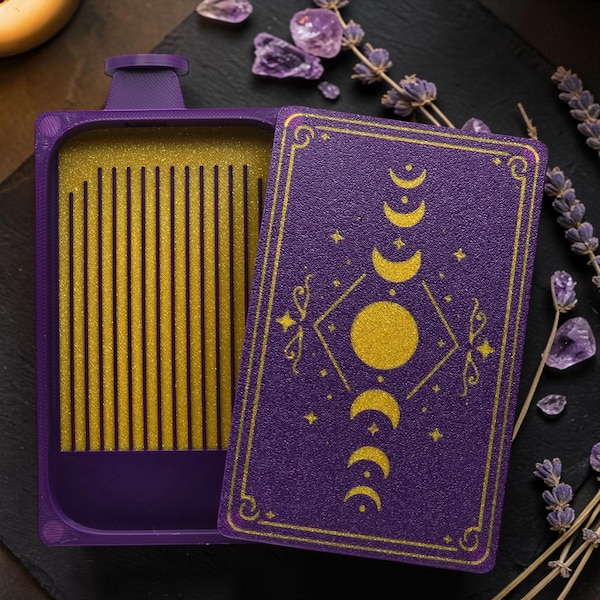 Lunar Arcana Diamond Painting Tray – 3D Printed Celestial Witchy Drill Tray with Magnetic Lid