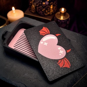 Devil Heart Diamond Painting Tray - 3D Printed Gothic Drill Tray with Magnetic Lid