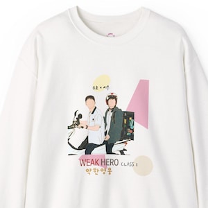 Bluza z kapturem Weak Hero Class 1 | Fan Art Kdrama z okrągłym dekoltem