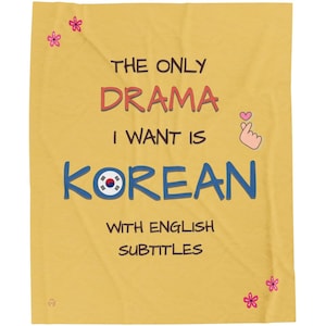 Kdrama Lover Plush Blanket, K-Drama Addict Cozy Blanket, Soft Throw for Home Decor, KDrama Fan Merch | Gift for Kdrama fans