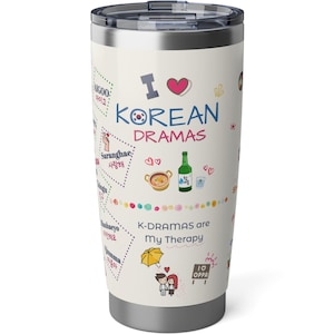 Kdrama Lover Tumbler, Vagabond 20oz Tumbler for Kdrama Lovers, Korean Hangul Travel Mug, Cute Drinkware | Kdrama Kpop Fan Gift, Kdrama Merch