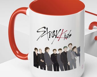 Taza de Stray Kids: regalo de fan art de KPOP (15 oz)