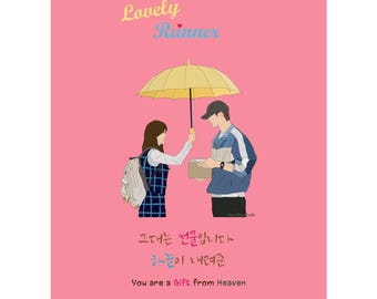 Lovely Runner Poster, Korean TV Series Fanart, Aesthetic Art Print